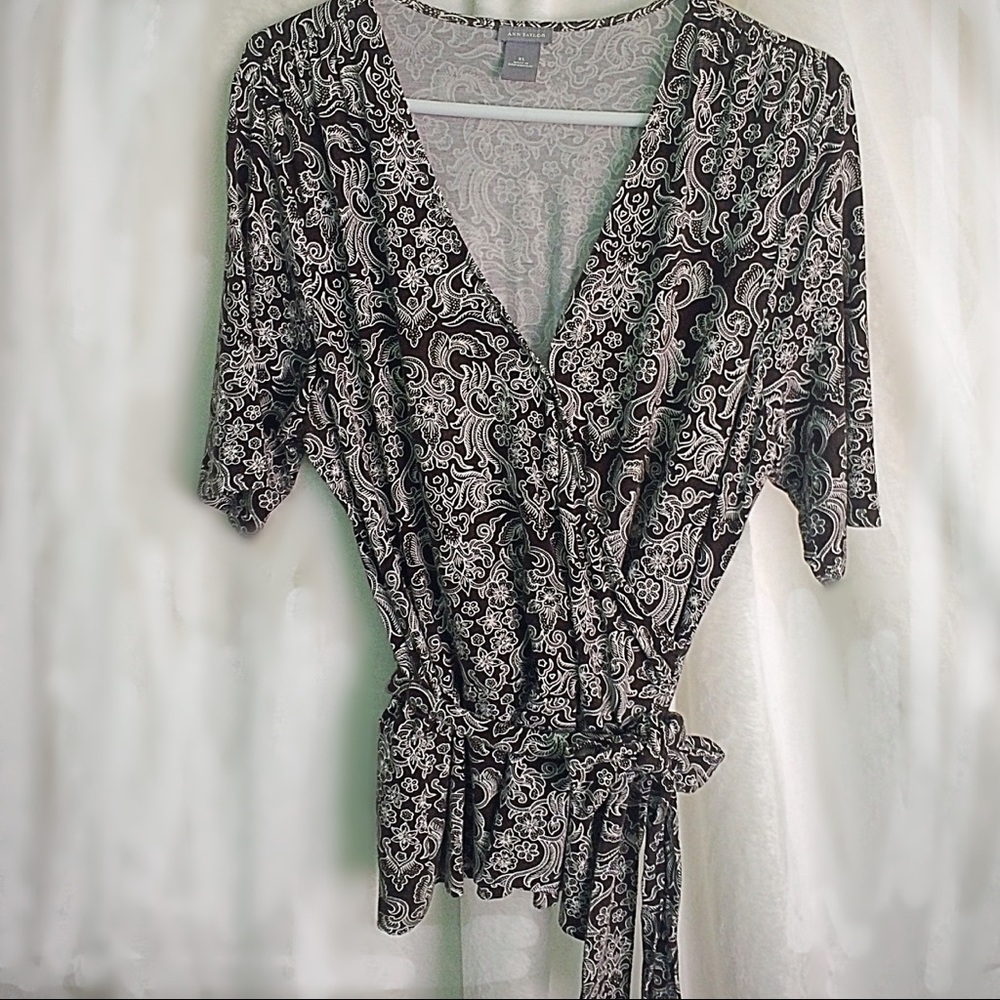 Ann Taylor Brown Floral Print Tunic Size XL